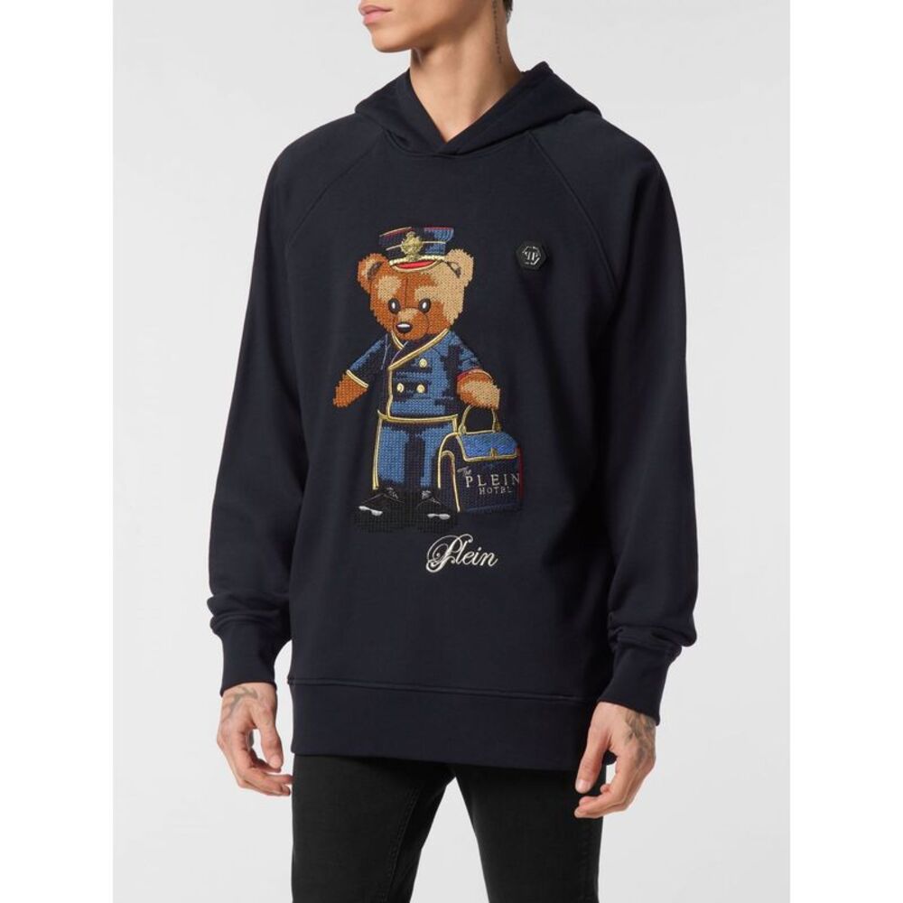 Philipp Plein Men Philipp Plein Cotton Hoodie With Teddy Bear Print